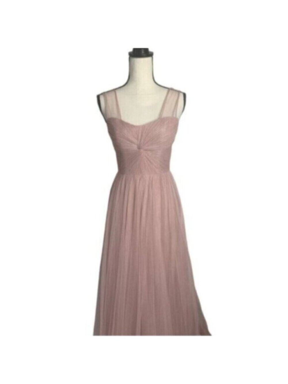 Reverly Blush Tulle Illusion Neckline Evening Gown - Picture 6 of 13